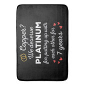7e bruiloft Jubileum I - Copper Funny Paar Badmat (Voorkant Verticaal)