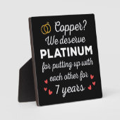 7e bruiloft Jubileum I - Copper Funny Paar Fotoplaat (Voorkant)