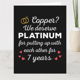 7e bruiloft Jubileum I - Copper Funny Paar Kaart