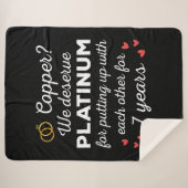 7e bruiloft Jubileum I - Copper Funny Paar Sherpa Deken (Voorkant (horizontaal))