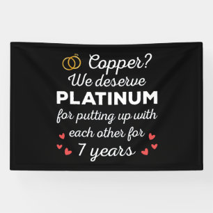 7e bruiloft Jubileum I - Copper Funny Paar Spandoek