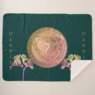 7e bruiloft Jubileum Koper Fresia Sherpa Deken