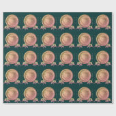 7e Copper Fresia Medallion Bruiloft Jubileum Cadeaupapier (Vlak)