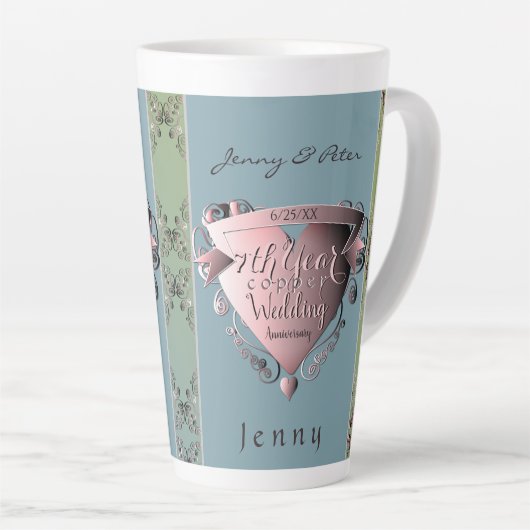 7e Copper Heart Emblem Latte Mok (Rechterhoek)