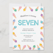 7e fête d'anniversaire | Invitation à la crème gla (Devant)