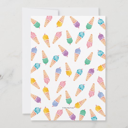 7e fête d'anniversaire | Invitation à la crème gla (Dos)