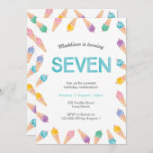 7e fête d'anniversaire | Invitation à la crème gla (Devant / Derrière)