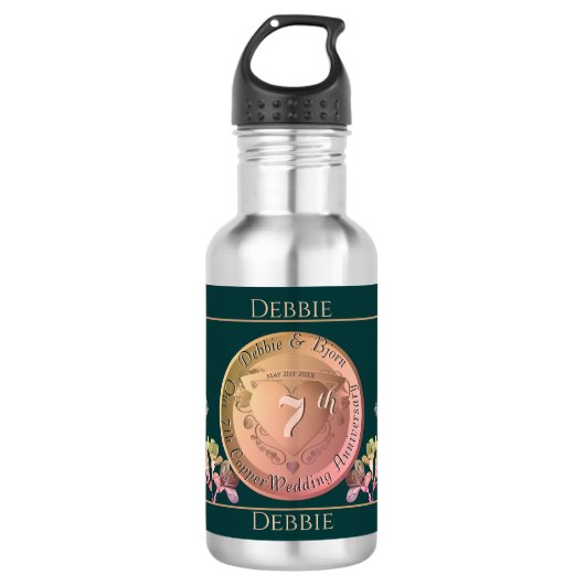 7e Frérie en cuivre 2 Photos Bouteille d'eau (Devant)