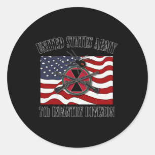 7e Infanteriedivisie Front Ronde Sticker