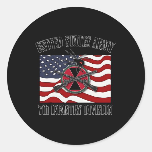 7e Infanteriedivisie Front Ronde Sticker (Voorkant)