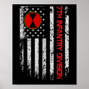 7e Infanteriedivisie  Vlag van de Verenigde Staten Poster
