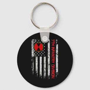 7e Infanteriedivisie  Vlag van de Verenigde Staten Sleutelhanger
