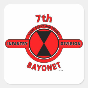 7E INFANTRY DIVISION "BAYONET DIVISION" VIERKANTE STICKER