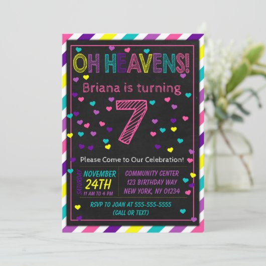 7e Invitation anniversaire pour une fête d'anniver (Debout devant)