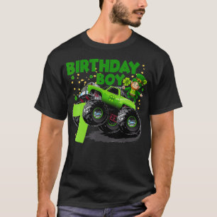 7e jaar oude marthday Boy Monster Truck St Patrick T-shirt