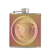 7e Jubileum Medallion Flask op koperbruiloft Heupfles (Voorkant)