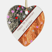 7e Jubileum, wol en koper Keramisch Ornament (Rechts)