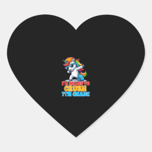 7e klas dabbing eenhoorn ik ben klaar om zeven te hart sticker