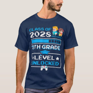 7e klas eerste schooldag 2028 Cute V T-shirt