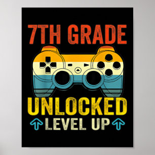 7e klas ontgrendeld niveau omhoog videogame Byck n Poster