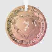 7e koperen bruiloft Jubileum Ornament (achterkant)