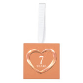 7e koperen herdenkingshart nu en dan foto kubus ornament (Voorkant)