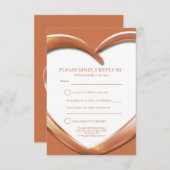 7e koperen huwelijksjubileum hart antwoordkaart RSVP kaartje (Voorkant / Achterkant)