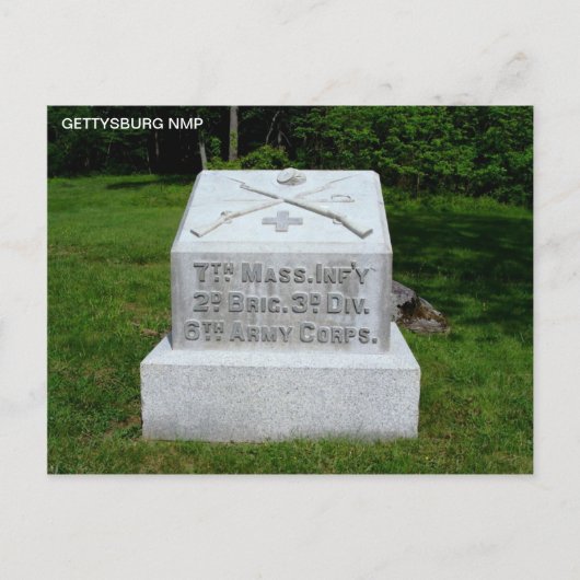 7E MASSACHUSETTEN INFANTRY BRIEFKAART (Voorkant)