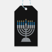 7e nacht van Hanukkah Glitter Gift Labels Cadeaulabel (Voorkant)