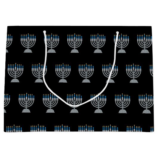 7e nuit de Hanoukka Parties scintillant Grand sac  (Devant)