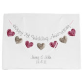 7e of een Weddenschap-Jubileum-wol-cadeautas Groot Cadeauzakje (Voorkant)