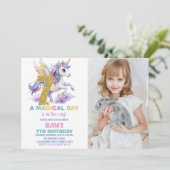 7e Rainbow Unicorn Invitations Anniversaire avec p (Debout devant)