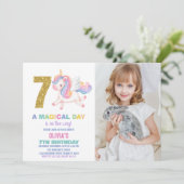 7e Rainbow Unicorn Invitations Anniversaire avec p (Debout devant)