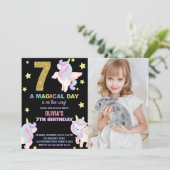 7e Rainbow Unicorn Invitations Anniversaire avec p (Debout devant)