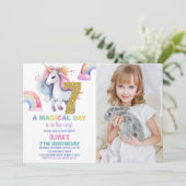 7e Rainbow Unicorn Invitations Anniversaire avec p (Debout devant)
