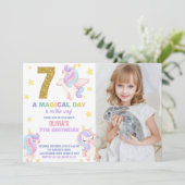 7e Rainbow Unicorn Invitations Anniversaire avec p (Debout devant)