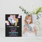 7e Rainbow Unicorn Invitations Anniversaire avec p (Debout devant)