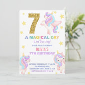 7e Rainbow Unicorn Invitations Anniversaire Vol (Debout devant)