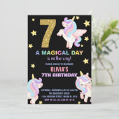 7e Rainbow Unicorn Invitations Anniversaire Vol (Debout devant)