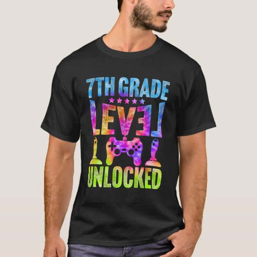 7e schoolklas onvergrendelde gamer eerste schoolda t-shirt (Voorkant)