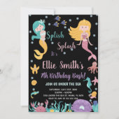 7e sous la mer Blond Mermaid Invitations (Devant)