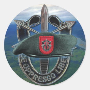 7e Special Forces groep Groene Baretten veteranen  Ronde Sticker