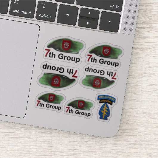 7e Special Forces SFGA SFG Groene Baretten Contour Sticker (Detail)