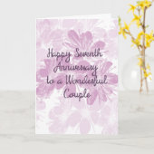 7e trouwdag Lavendel Bloemen Kaart (Gele Bloem)