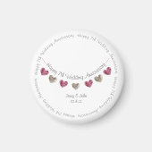 7e trouwdag wol hart met een magnet magneet (Voorkant)