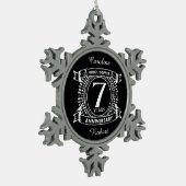 7e trouwdag wol tin sneeuwvlok ornament (Links)