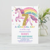 7e Unicorn Invitations d'anniversaire (Debout devant)
