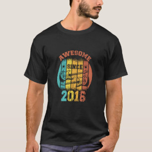 7e verjaardag 2016 Retro 7 jaar oude gitaar T-shirt