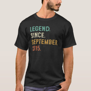 7e verjaardag 7 jaar oude legende sinds 2 septembe t-shirt