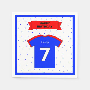 7e verjaardag aangepaste naam voor jongens en meis servetten